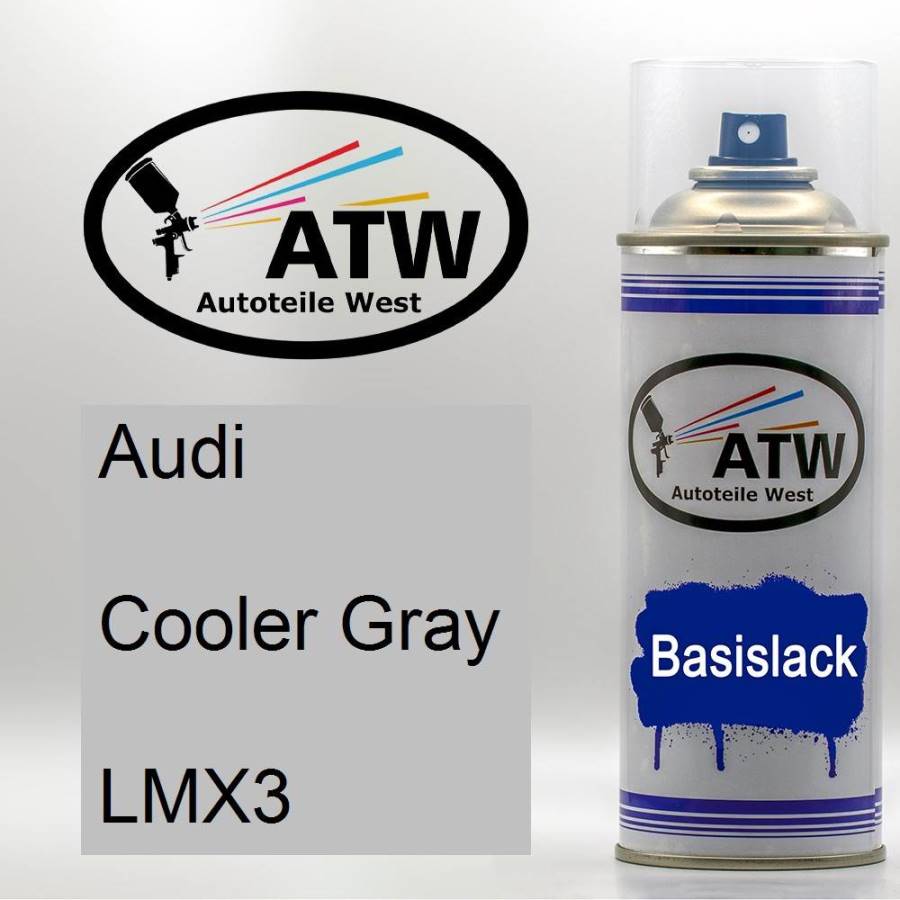 Audi, Cooler Gray, LMX3: 400ml Sprühdose, von ATW Autoteile West.